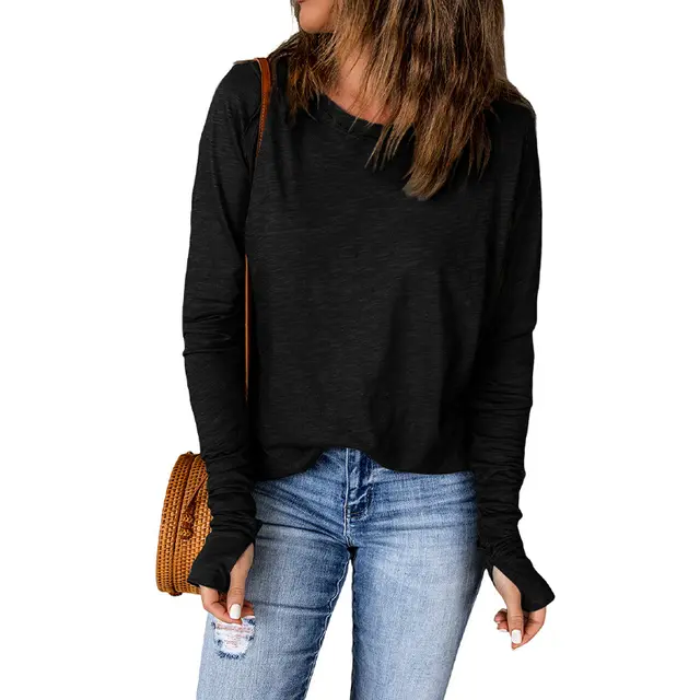 Shiying European And American Raglan Long Sleeve Women Black - Shop at LoveMi