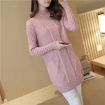 Mock Neck Sweater Female Pullover Thickened - Pink