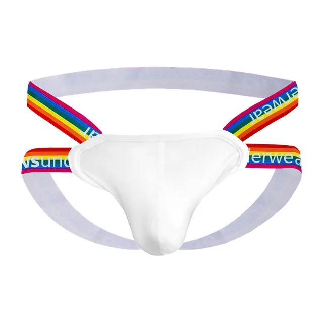 Rainbow Thong Low Rise Cotton Shorts White - Shop at LoveMi