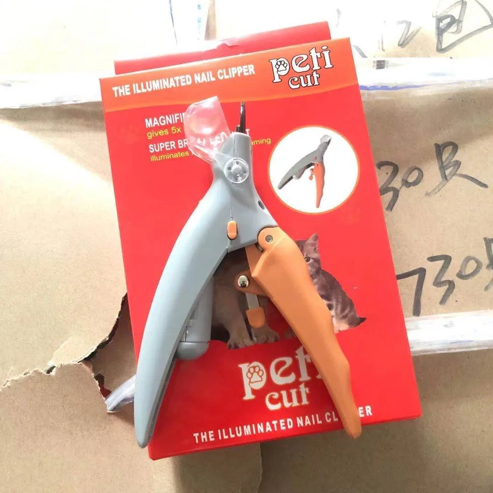 Pet LED With Light Nail Scissors Dogs And Cats Cleaning Scissors Beauty Luminous Nail Clippers - Colour Box Package - View 1