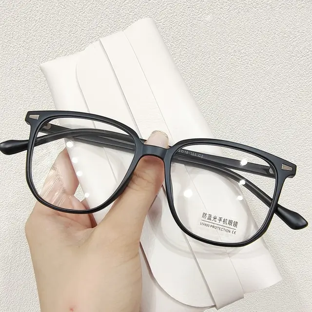 Retro Large Square Flat Glasses Frosted Black - Shop at LoveMi