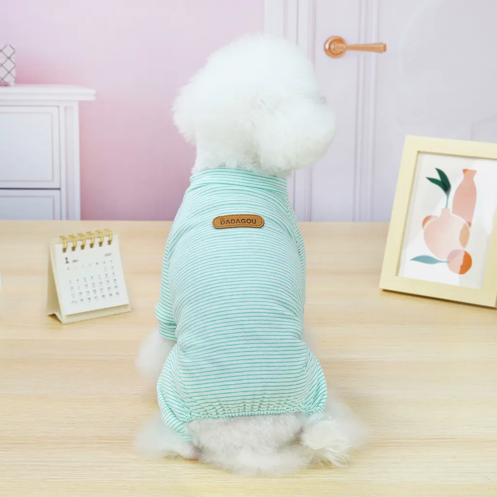 Korean Striped Housewear Pet Clothing - Blue