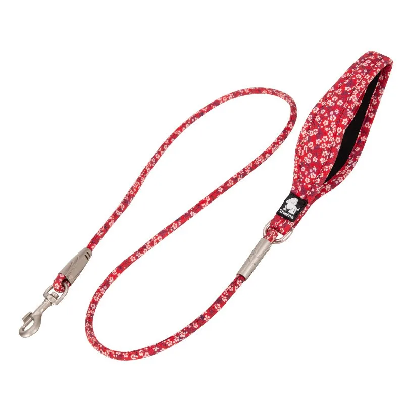 Outdoor Pet Dog Floral Round Hand Holding Rope - Floral Red
