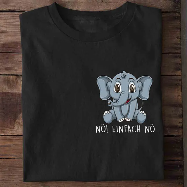 No Men's And Women's Black Elephant Chest Shirt Black - Shop at LoveMi