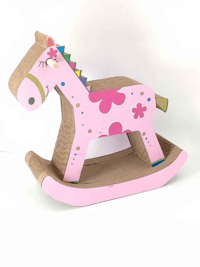 Corrugated Paper Trojan Cat Scratch Board Cat Claw Grinder Pink - Shop at LoveMi