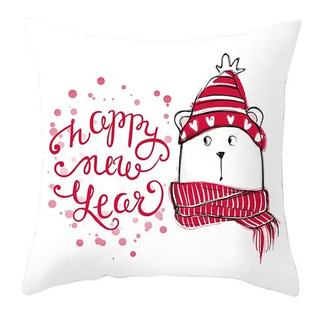 Cartoon Simple Christmas Square Throw Pillow Cover Digital Print White - Shop at LoveMi