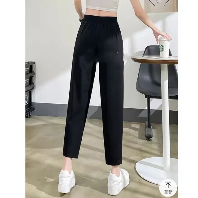 New Corduroy Pants Wide leg Winter Slim Fit Women's Fleece lined Thickened Casual Pants Black Summer Cropped Pants - Shop at LoveMi
