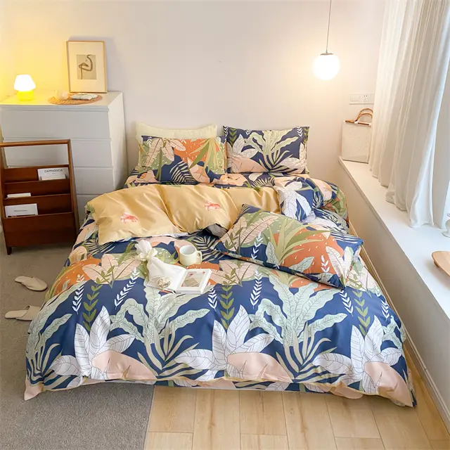 Four piece Cotton Bed Sheet And Quilt Cover Listen To The Wind In Autumn - Shop at LoveMi