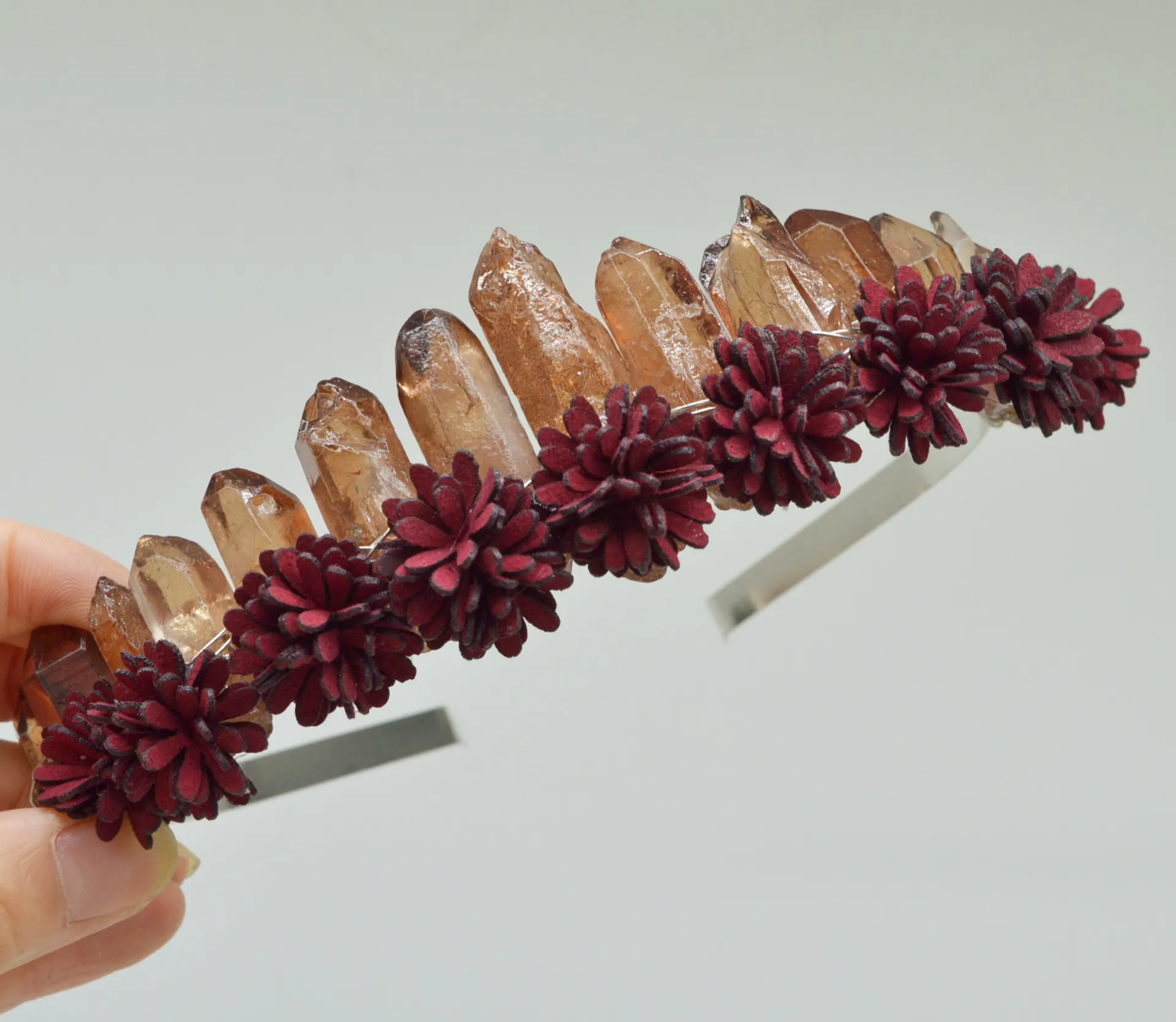 Natural Crystal Rainbow Crown Headband - Number31