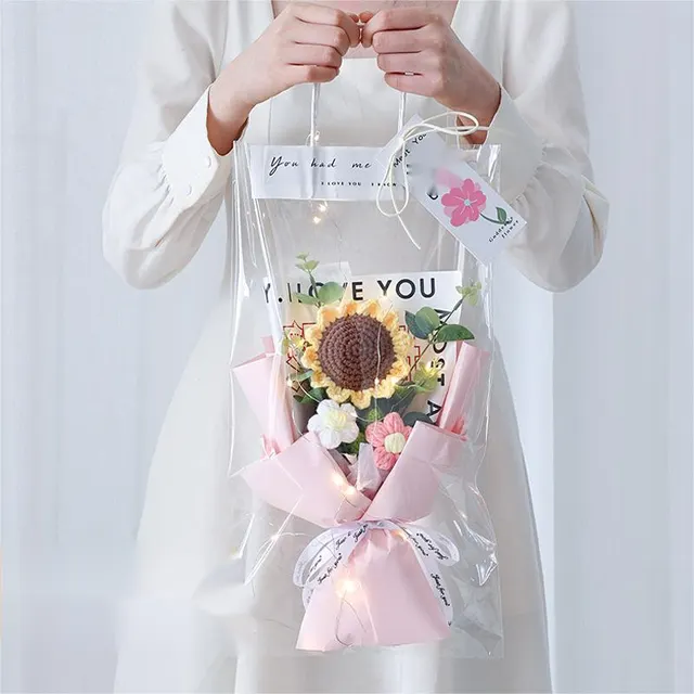 Woven Bouquet Finished Sunflower Simulation Yarn Pink - Shop at LoveMi