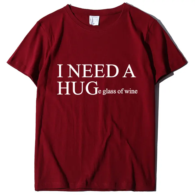 Men's And Women's Fashion Casual Letter Pattern Printed Short Sleeve Wine Red - Shop at LoveMi