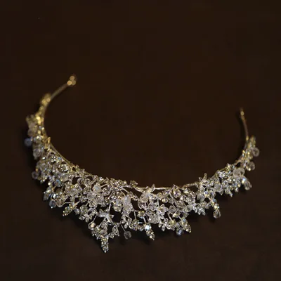 High grade Crystal Korean Wedding Fairy Wedding Headdress Silver - Shop at LoveMi