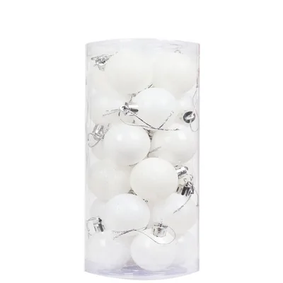 Christmas Ball Plastic Pendant Colorful Ball 3 Cm4cm6cm8CM Christmas Product White - Shop at LoveMi