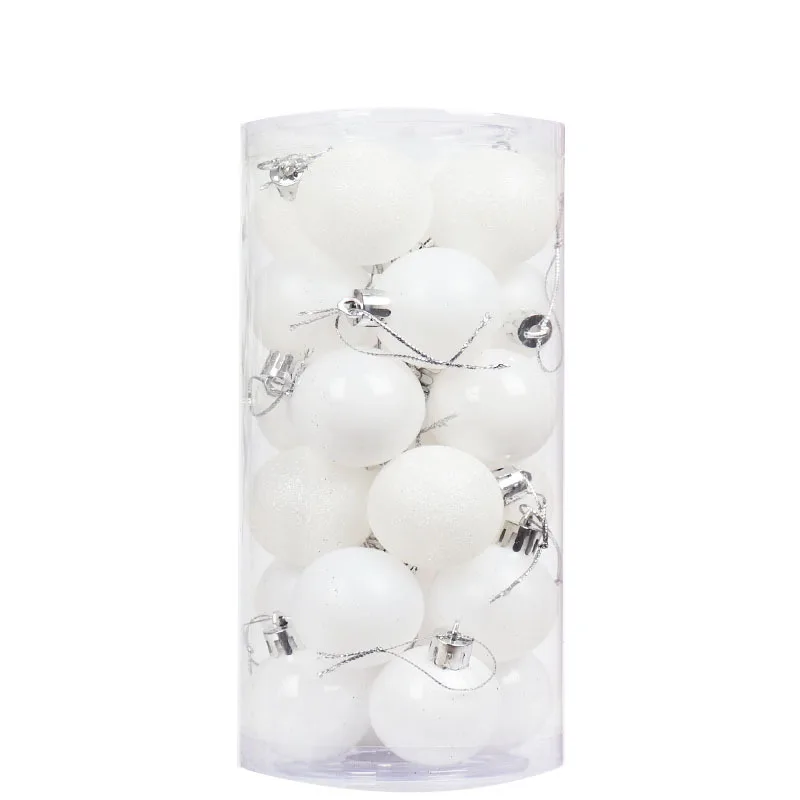 Christmas Ball Plastic Pendant Colorful Ball 3 Cm4cm6cm8CM Christmas Product White - Shop at LoveMi