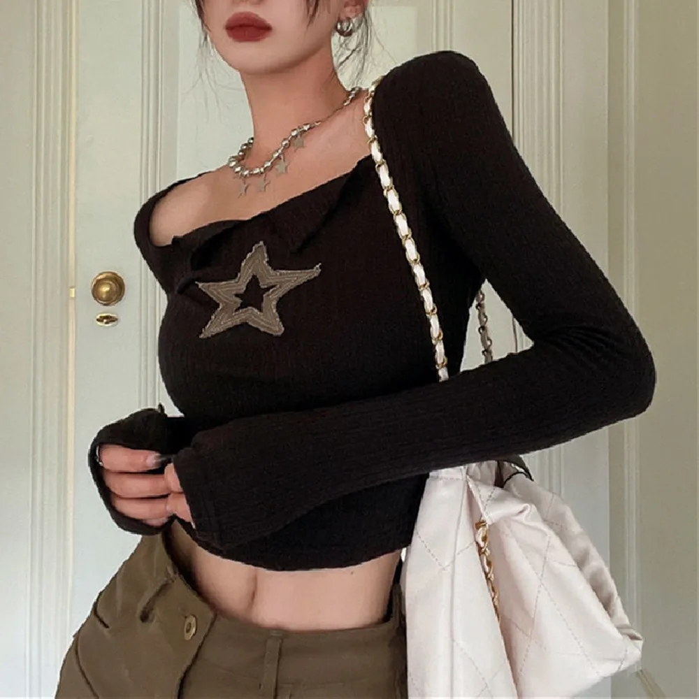 Star Autumn Slim Long Sleeve Girl Black - Shop at LoveMi