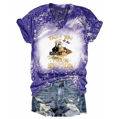 Women's Digital Printed Cotton like V neck T Shirt Ptrev11A220511D 5Xl - Shop at LoveMi
