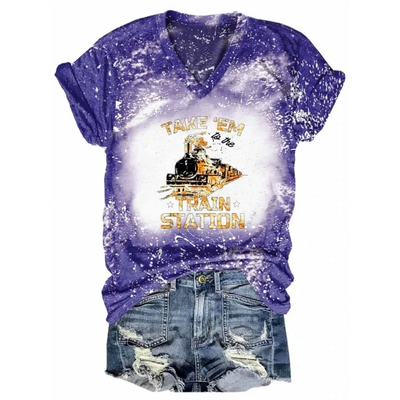Women's Digital Printed Cotton like V neck T Shirt Ptrev11A220511D 5Xl - Shop at LoveMi