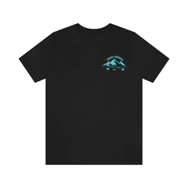 Shuangxi Shirt Turquoise Men's Women's Round Neck Short Sleeve Black - Shop at LoveMi