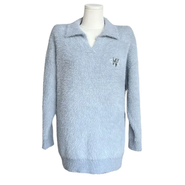 Gentle And Soft Waxy Advanced Knitted Sweater Grey - Shop at LoveMi