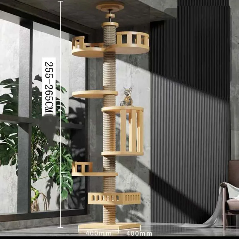 Solid Wood Column Cat Climbing Frame Toy - Style D - View 1