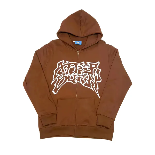 Men's Fashion Cardigan Hoodie Hip hop Sweater Chestnut - Shop at LoveMi