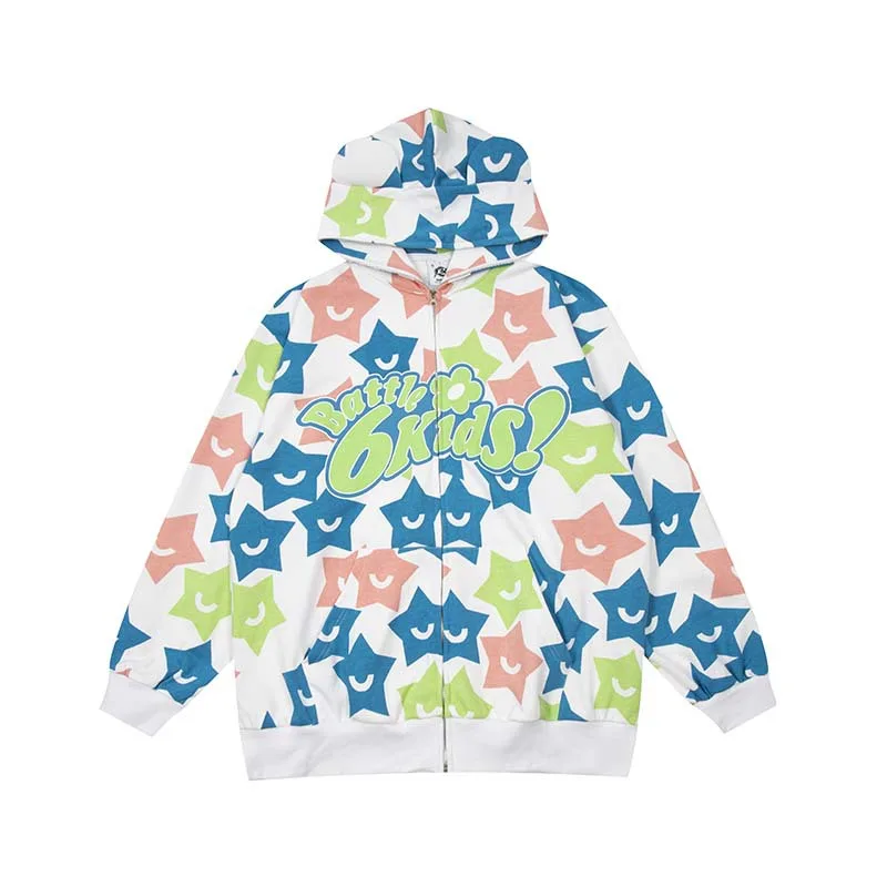 Women's Five Pointed Star Printed Hoodie Colour - Shop at LoveMi