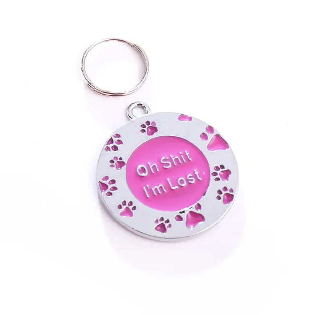 Pet Accessories Pendant Zinc Alloy Anti Loss Lettering Rose Red - Shop at LoveMi