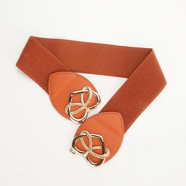 New Ladies Elastic Waistband Fashion All match Decoration Camel - Shop at LoveMi