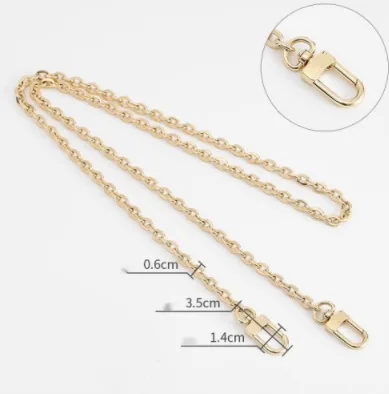 Chain Fittings Metal Bag Shoulder Strap Cross Body Replacement Straight Gold Flat Buckl 120Cm - Shop at LoveMi