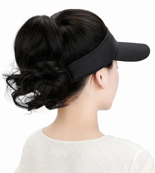 Women's High temperature Fiber Hat Wig Black Hat Black Brown - Shop at LoveMi