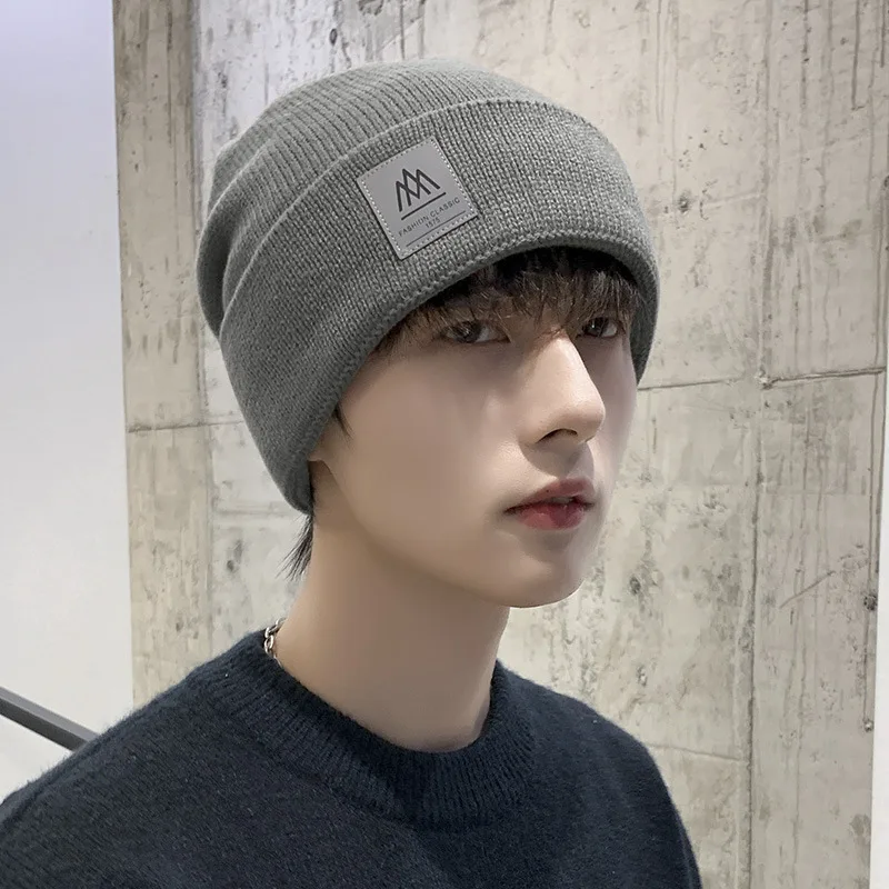 Men's Fashion Windproof Warm Woolen Knitted Hat - Grey