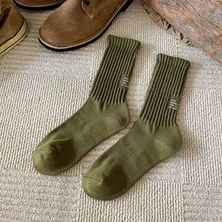 Towel Bottom Sports Sweat-absorbing Thickened Long Socks - Army Green