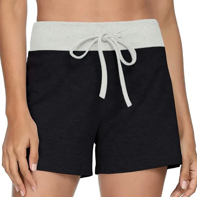 Women's Summer Home Leopard Print Casual Shorts Pure Black - Shop at LoveMi