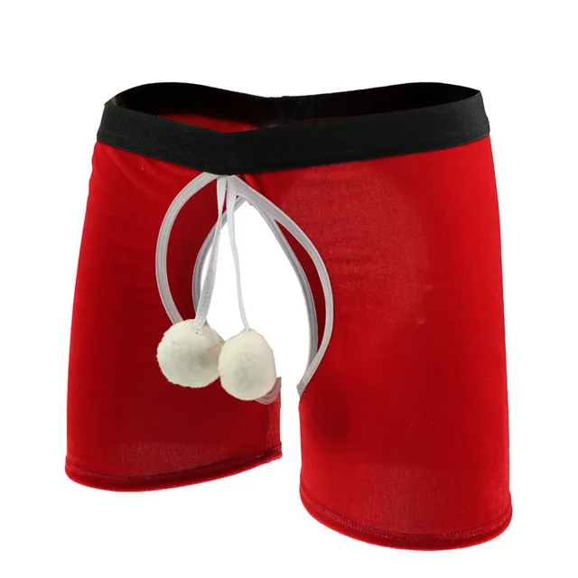 Men's Christmas Ball Elastic Underwear Red - Shop at LoveMi