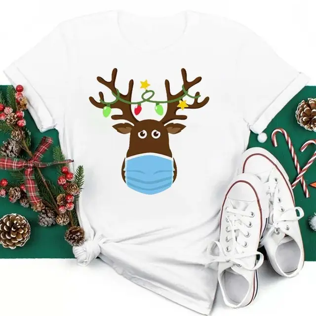 Women's Short Sleeve T shirt Christmas Fashion Printed Leggings D00013 - Shop at LoveMi