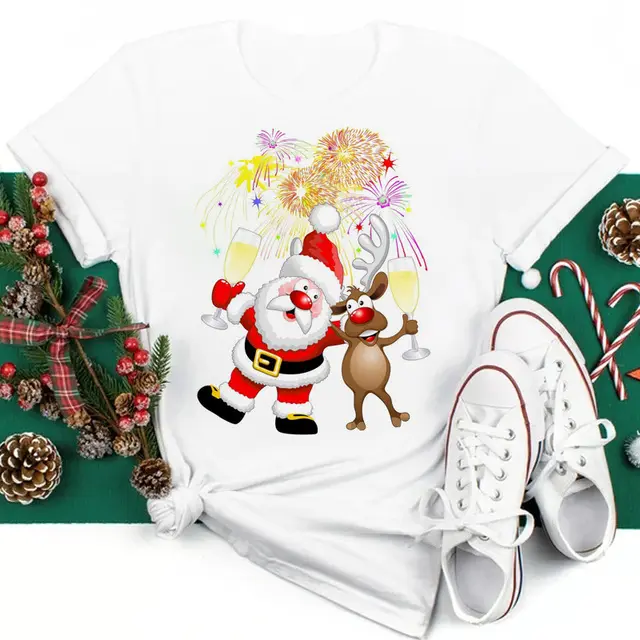 Women's Short Sleeve T shirt Christmas Fashion Printed Leggings D0004 - Shop at LoveMi