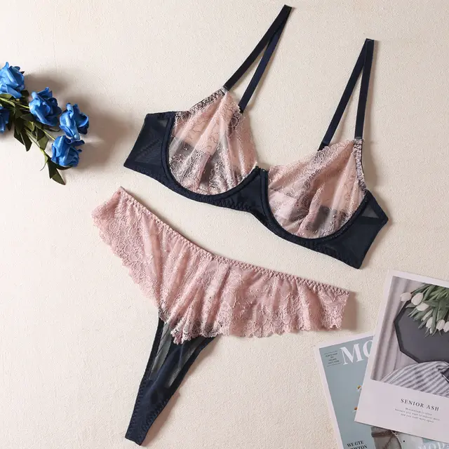 Three piece Underwear Suit For Women Blue Pink - Shop at LoveMi