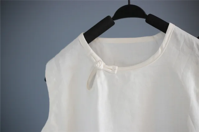 Multi Color Casual Loose Retro Buckle Vest White - Shop at LoveMi