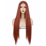 Front Lace Long Straight Hair Chemical Fiber Wig - 350Color - View 1