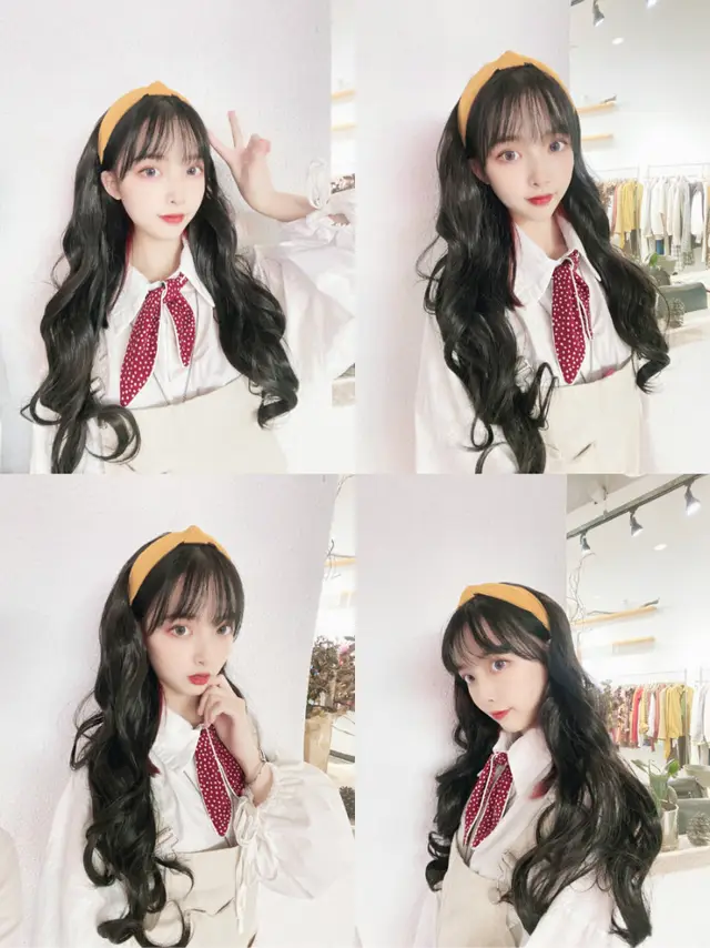 Women's Invisible And Breathable U shaped Half Headgear Headband Wig Ginger Yellow Headband Black - Shop at LoveMi