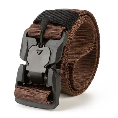 Magnetic Buckle Tactical Belt Men's Multifunctional Outdoor Belt Brown - Shop at LoveMi