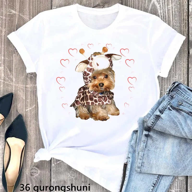 Summer Women's Clothing Schnauzer Dog Women's Printed Wear Clothes T shirt Women H2059 - Shop at LoveMi