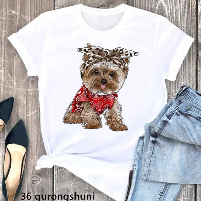 Summer Women's Clothing Schnauzer Dog Women's Printed Wear Clothes T shirt Women H2069 - Shop at LoveMi