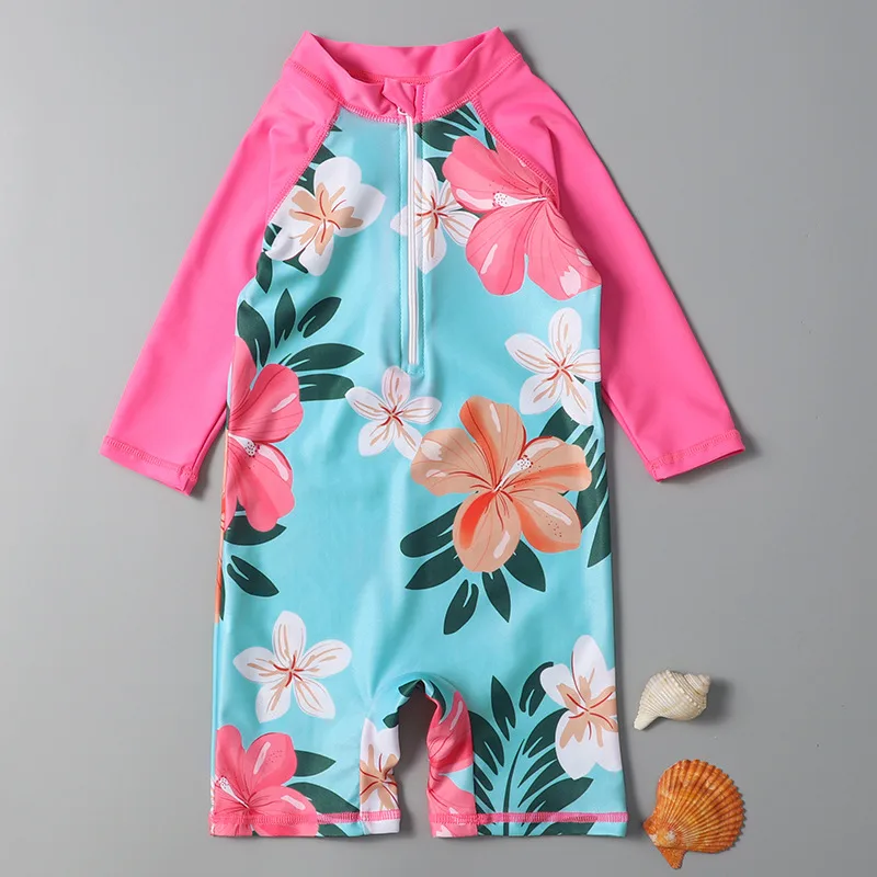 Children's Swimsuit Girls' One piece Toddler Children Teens Baby Girls' Cute Fashionable Sun Protection Beach Amusement Park Swimsuit Siamese Flo... Siamese Flower 2056-S - Shop at LoveMi