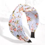 Floral Headband Summer Hairpin Wide Edge Cross Knotted Girl Mori - Floral Sky Blue