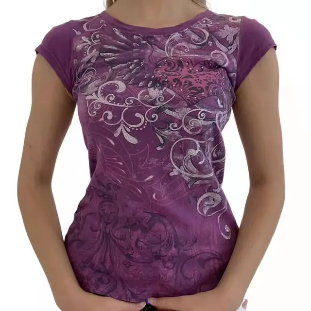 Spring Cross border New T shirt Purple - Shop at LoveMi