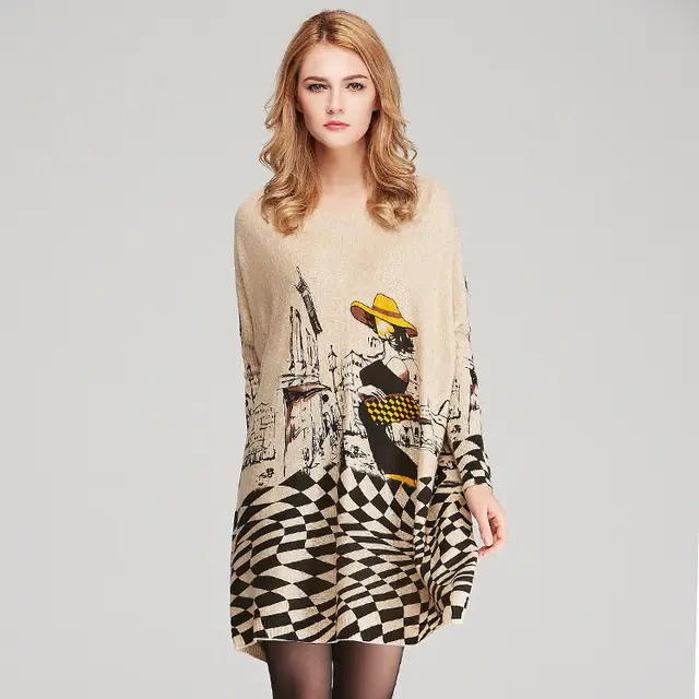 Women's Fat Mm Big Yards Knitted Sweater Loose And Thin Apricot - Shop at LoveMi