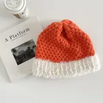 Handmade Plush Stitching Knitted Hat Female - Orange