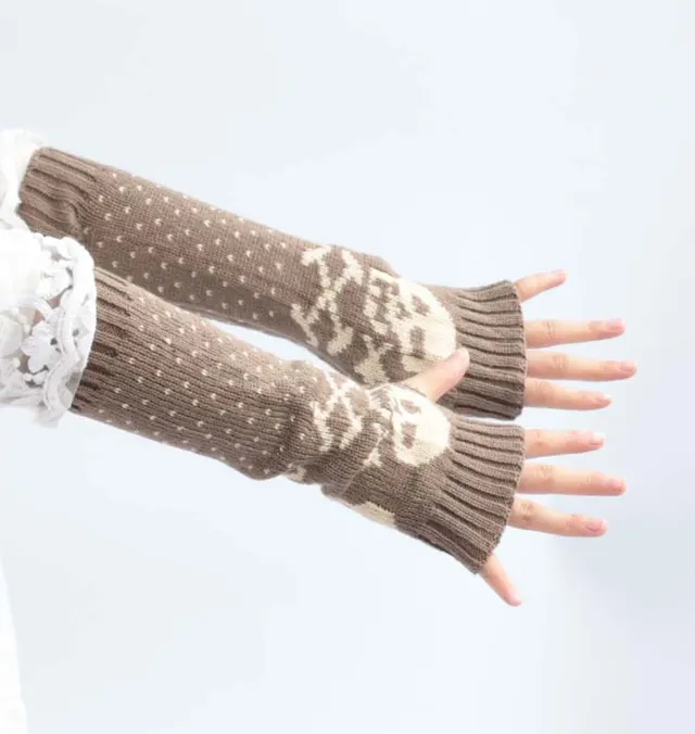 Women's Wool Gloves Acrylic Korean Clothing Khaki - Shop at LoveMi