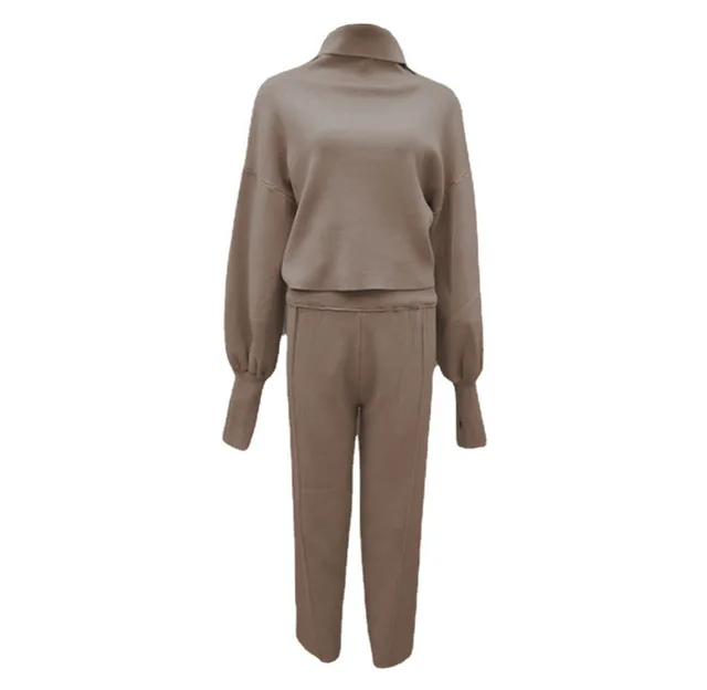 Solid Color Inner Wear Sweater Bottoming Shirt Two piece Sweater Fall Women's Clothing Khaki - Shop at LoveMi
